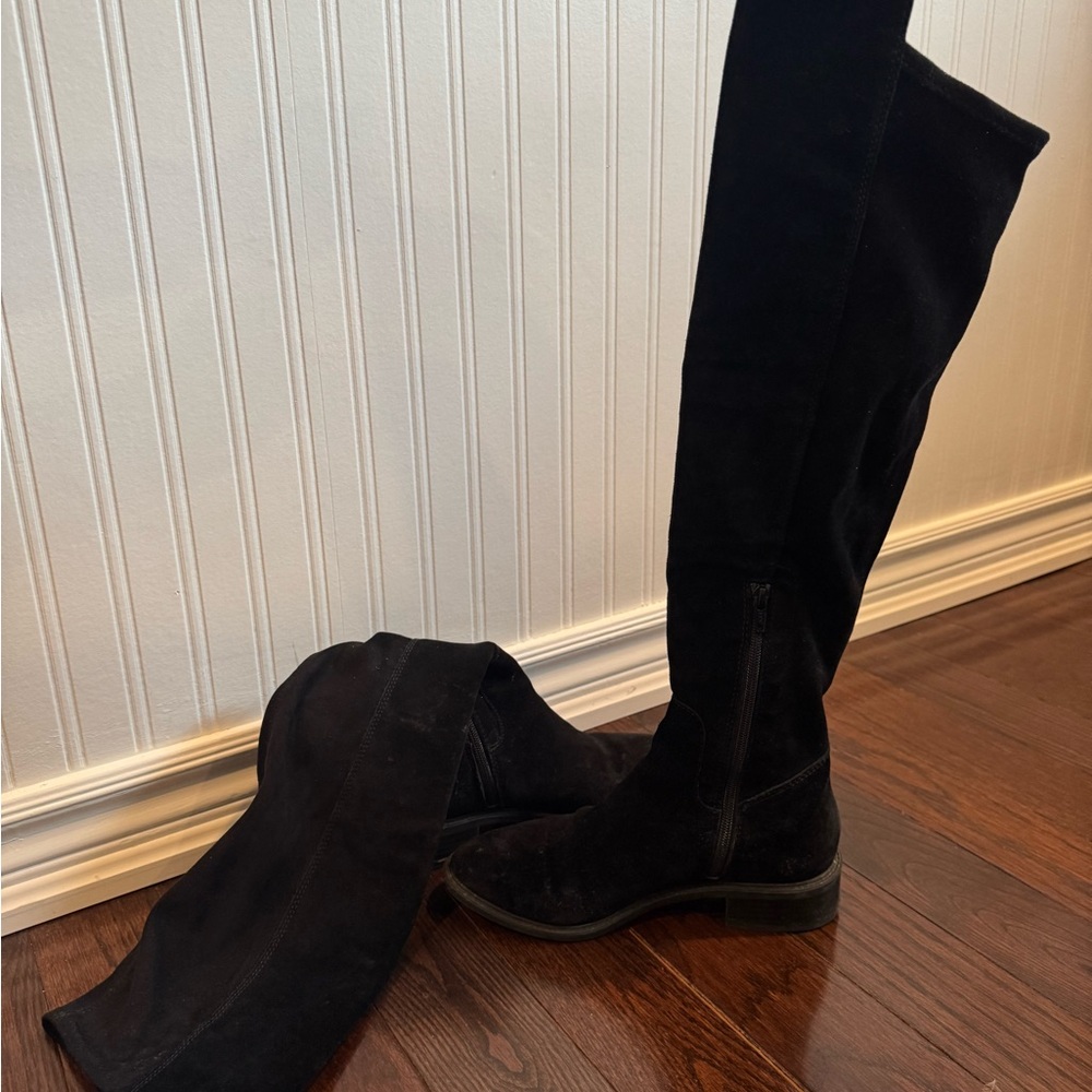 Black Suede Over the Knee Boots